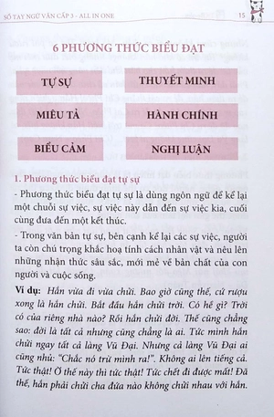all in one - sổ tay ngữ văn cấp 3