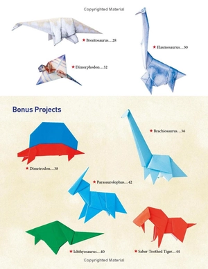 amazing origami dinosaurs: paper dinosaurs are fun to fold! (10 dinosaur models + 32 tear-out sheets + 5 bonus projects)