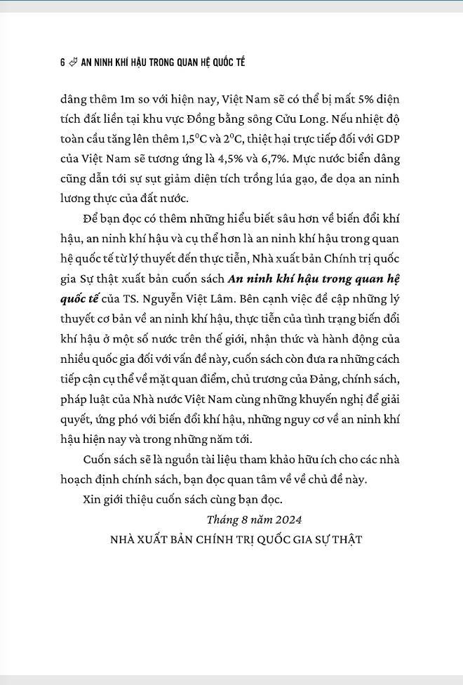 an ninh khí hậu trong quan hệ quốc tế