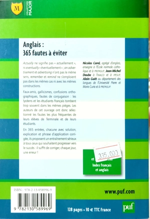 anglais : 365 fautes a eviter