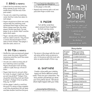 animal snap! flashcards