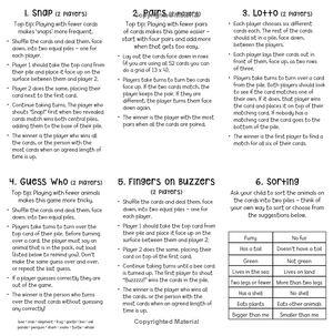 animal snap! flashcards