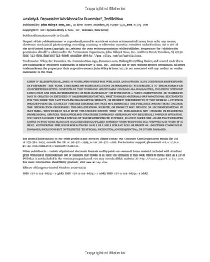 anxiety and depression workbook for dummies - 2nd edition