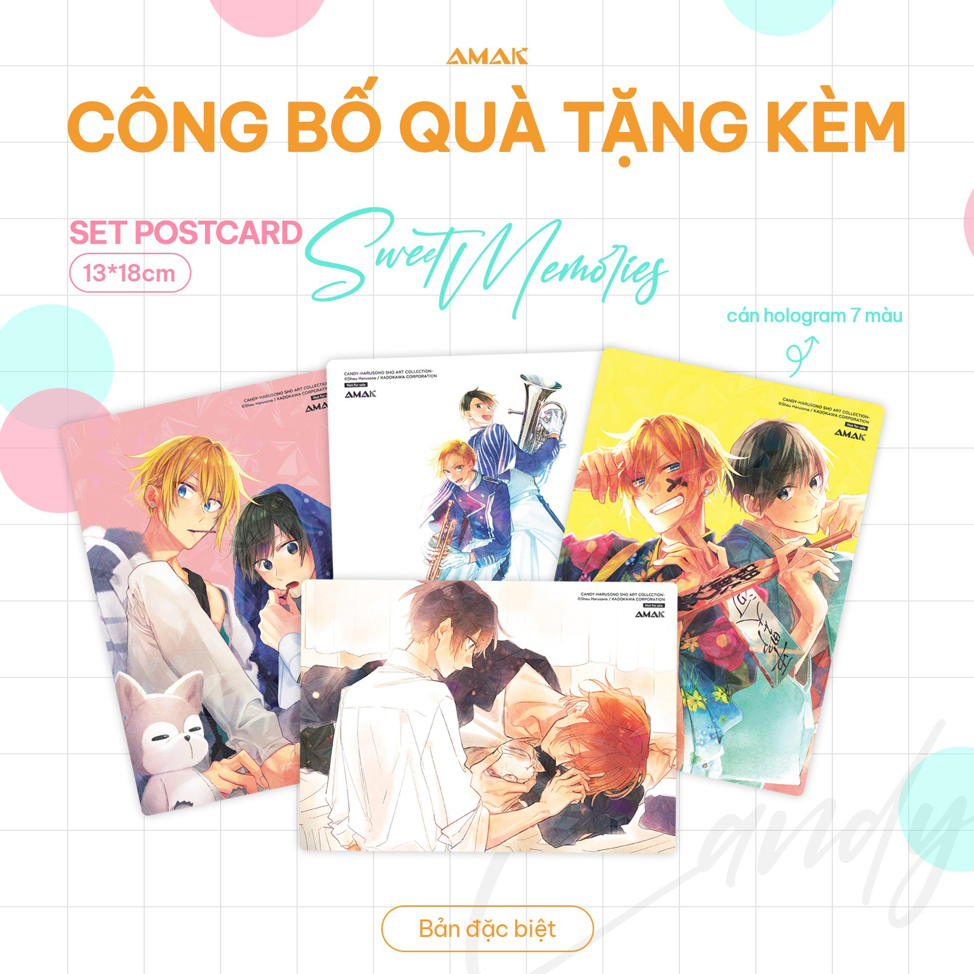 artbook candy - shou harusono art collection - bản đặc biệt - tặng kèm pop-up card tuổi thanh xuân + giá đỡ điện thoại forever youth + set 4 postcard sweet memories + clearfile đôi day and night a4 + poster a3 taisho + huy hiệu siêu cực đại donuts