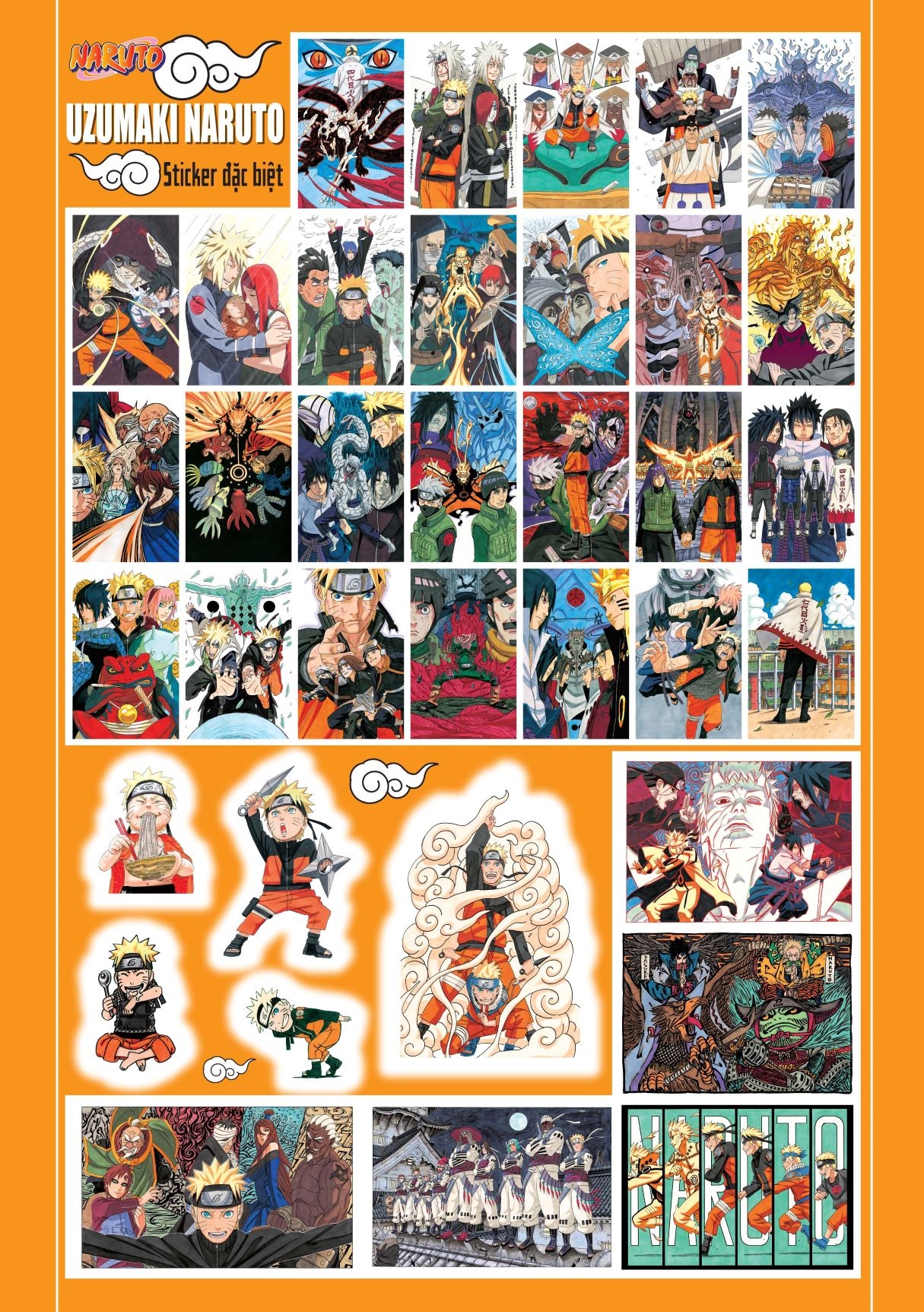 artbook naruto - tuyển tập tranh masashi kishimoto - uzumaki naruto - tặng kèm poster gập + bảng sticker