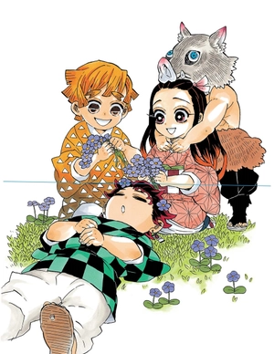 artbook thanh gươm diệt quỷ - trải mấy tinh sương - bìa cứng - tặng kèm obi và poster gập đầu sách