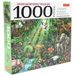 asian rainforest wildlife - 1000 piece jigsaw puzzle: finished size 29 in x 20 inch (73.7 x 50.8 cm)
