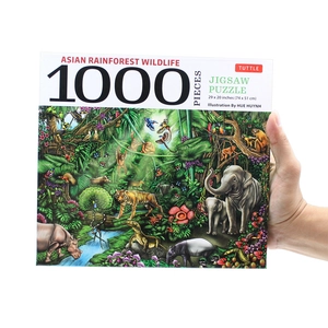 asian rainforest wildlife - 1000 piece jigsaw puzzle: finished size 29 in x 20 inch (73.7 x 50.8 cm)