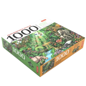 asian rainforest wildlife - 1000 piece jigsaw puzzle: finished size 29 in x 20 inch (73.7 x 50.8 cm)