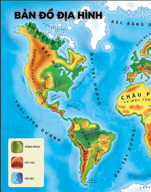 Atlas cho tre em - Hon 100 Sticker va ban do dia hinh sieu lon