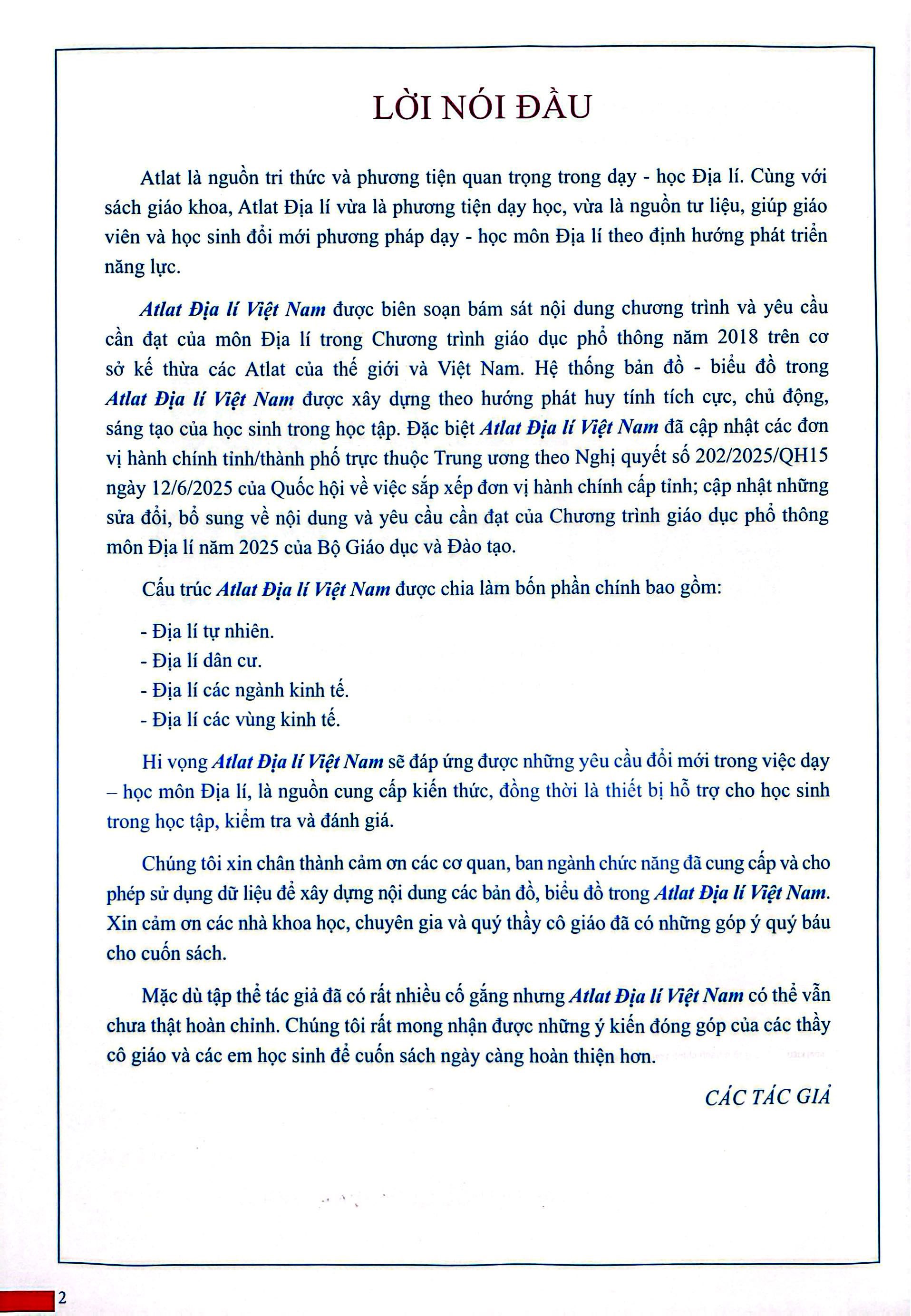 Atlat Địa Lí Việt Nam (Chỉnh Sửa Năm 2025)