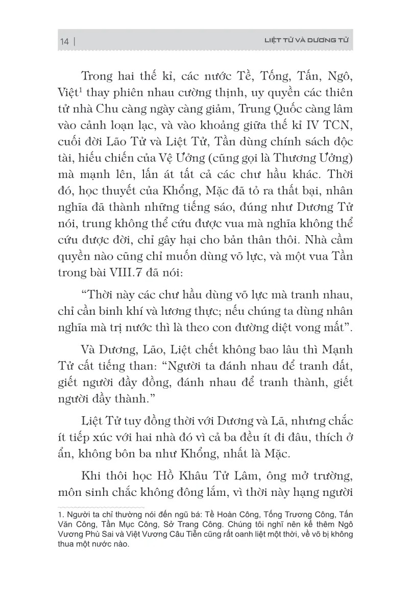 Bách Gia Tranh Minh - Liệt Tử Và Dương Tử (Tái Bản 2026)