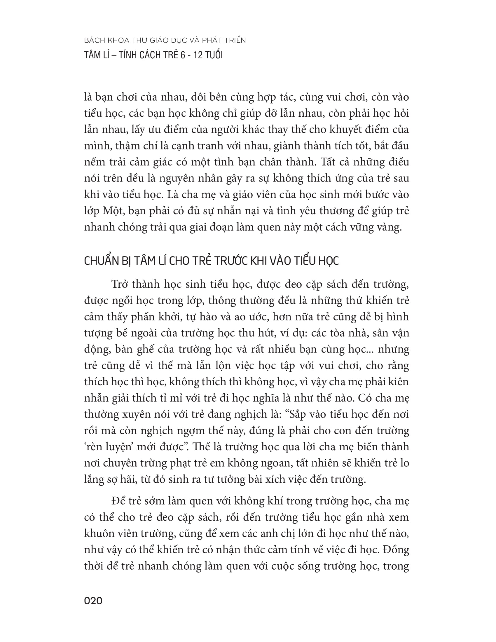 bách khoa thư giáo dục và phát triển - tâm lí tính cách trẻ 6-12 tuổi