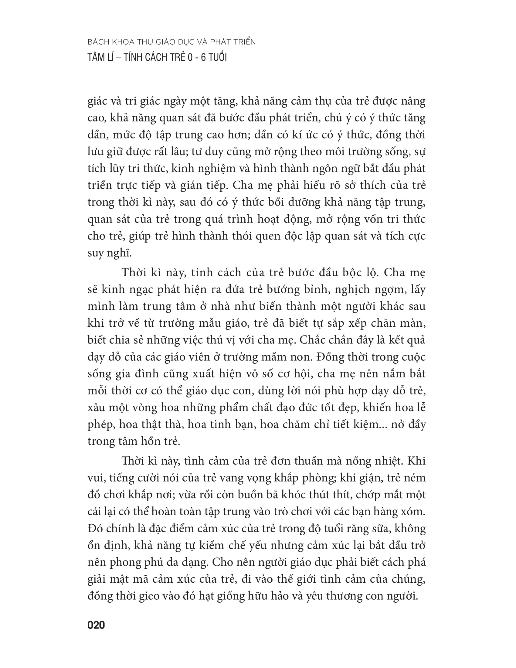bách khoa toàn thư giáo dục và phát triển - tâm lý tính cách trẻ 0-6 tuổi