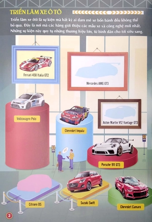 bách khoa toàn thư về các loại ô tô 1000 sticker - 1000 miếng dán hình thông minh - ô tô thể thao