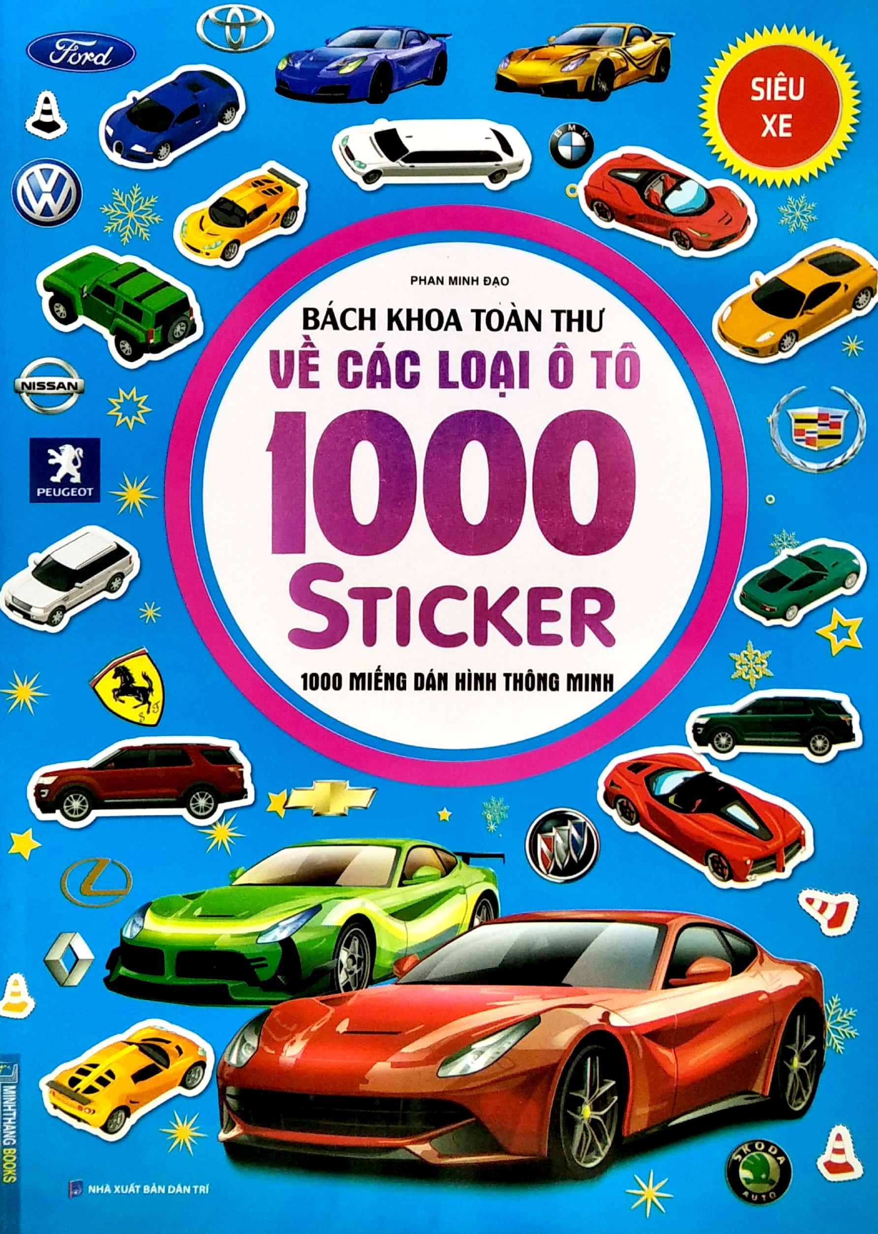bách khoa toàn thư về các loại ô tô 1000 sticker - 1000 miếng dán hình thông minh - siêu xe