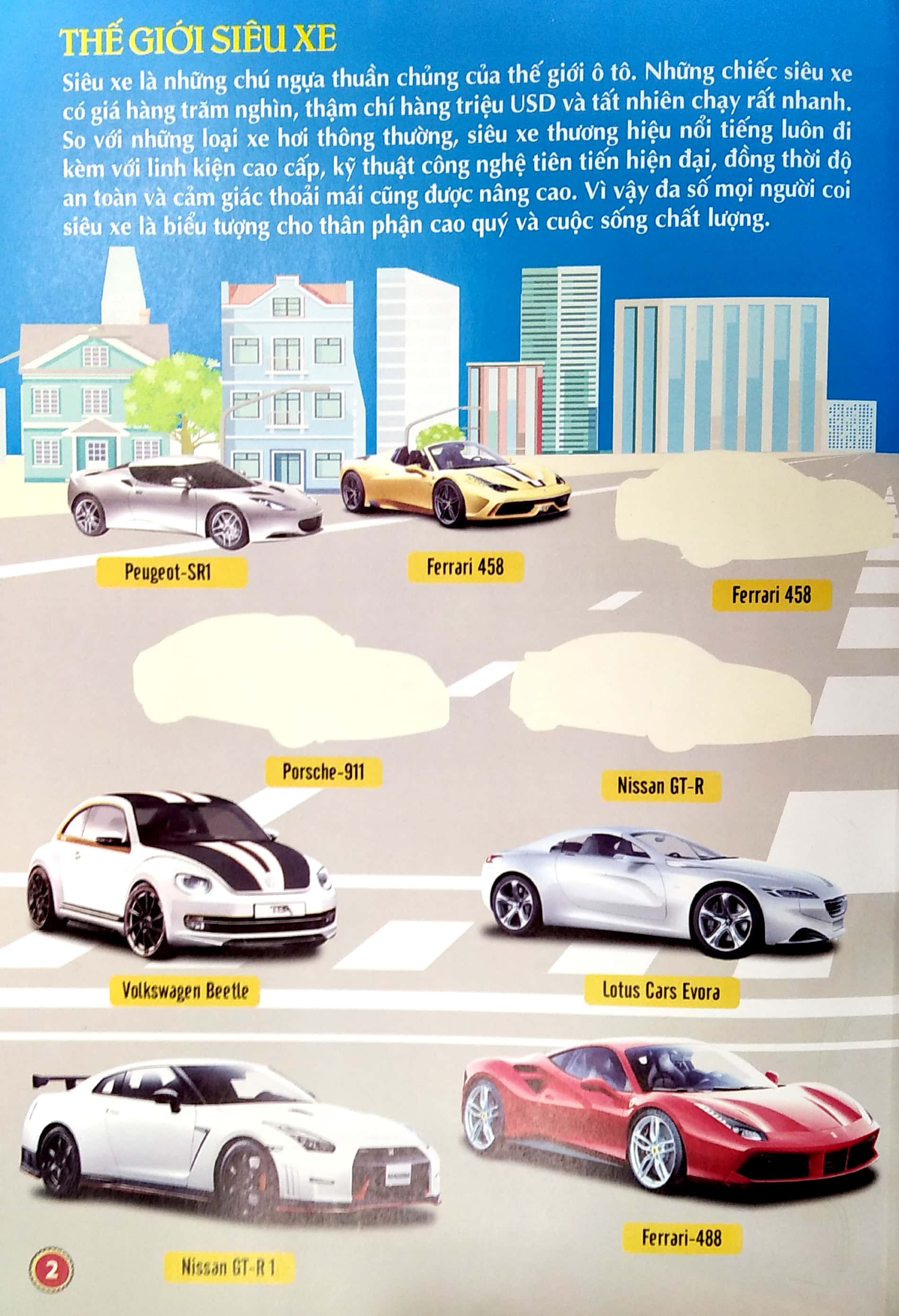 bách khoa toàn thư về các loại ô tô 1000 sticker - 1000 miếng dán hình thông minh - siêu xe