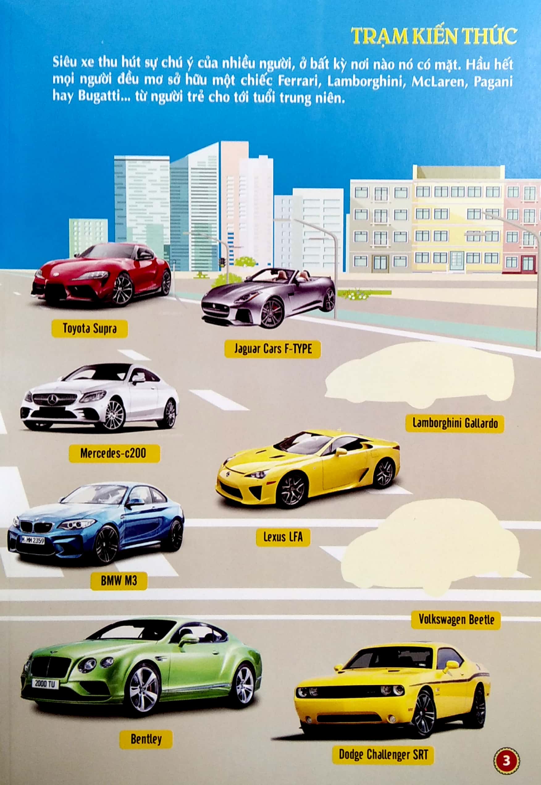 bách khoa toàn thư về các loại ô tô 1000 sticker - 1000 miếng dán hình thông minh - siêu xe