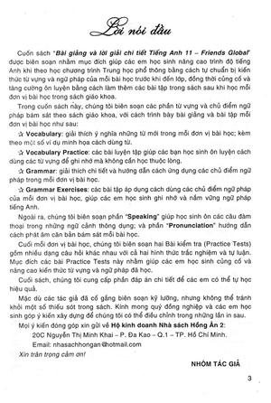 bài giảng và lời giải chi tiết anh friends global 11
