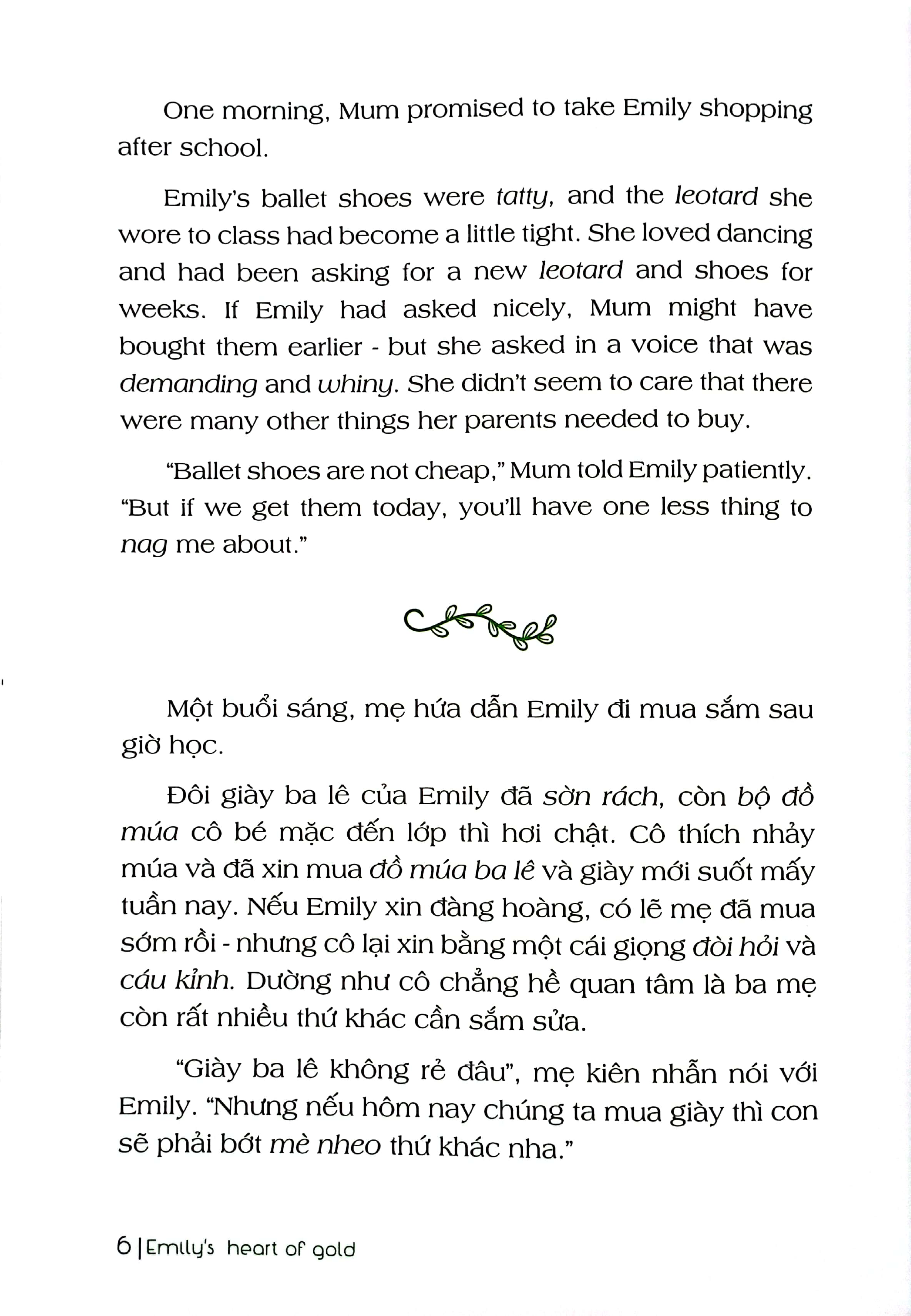 bài học về lòng cảm thông - trái tim vàng của emily (song ngữ anh - việt) (tái bản 2024)