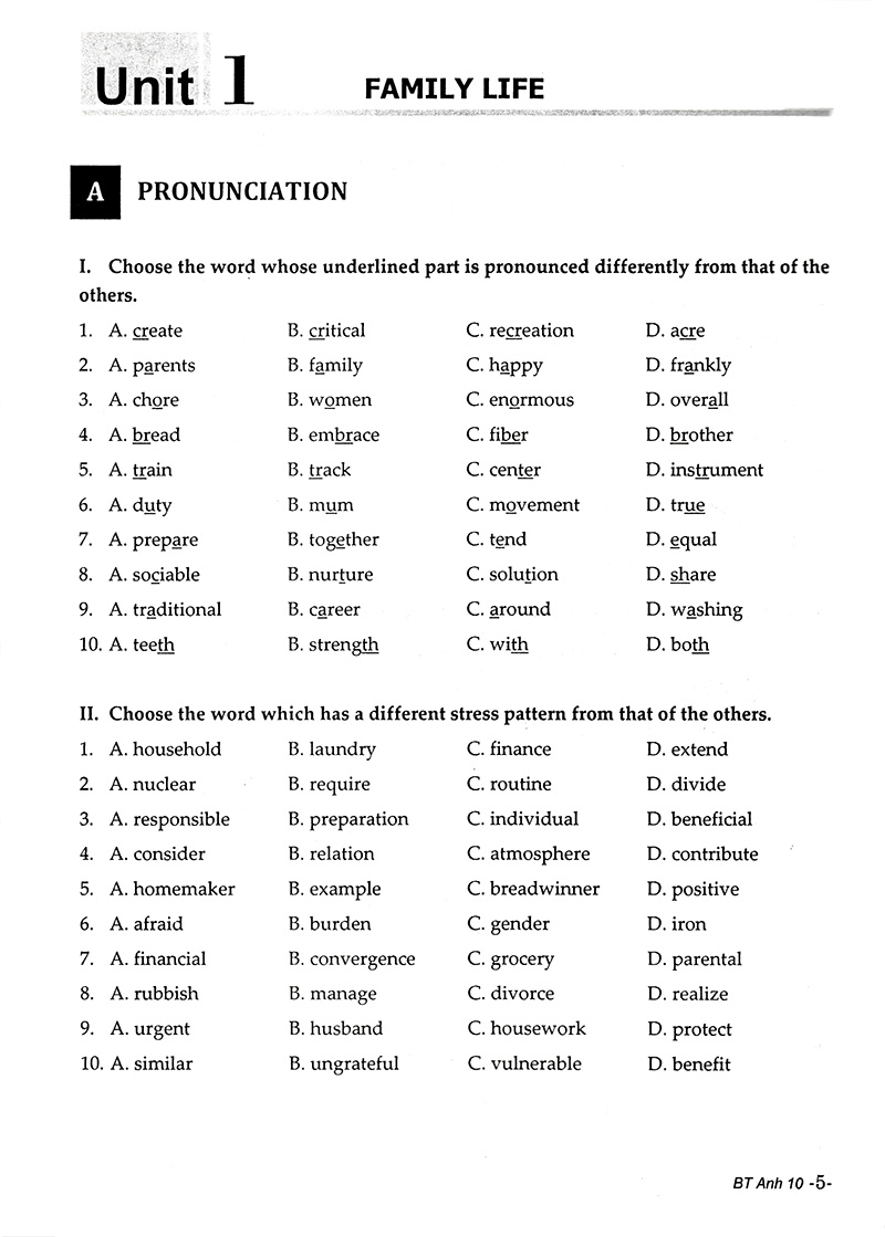 bài tập bỗ trợ & phát triển kĩ năng tiếng anh 10