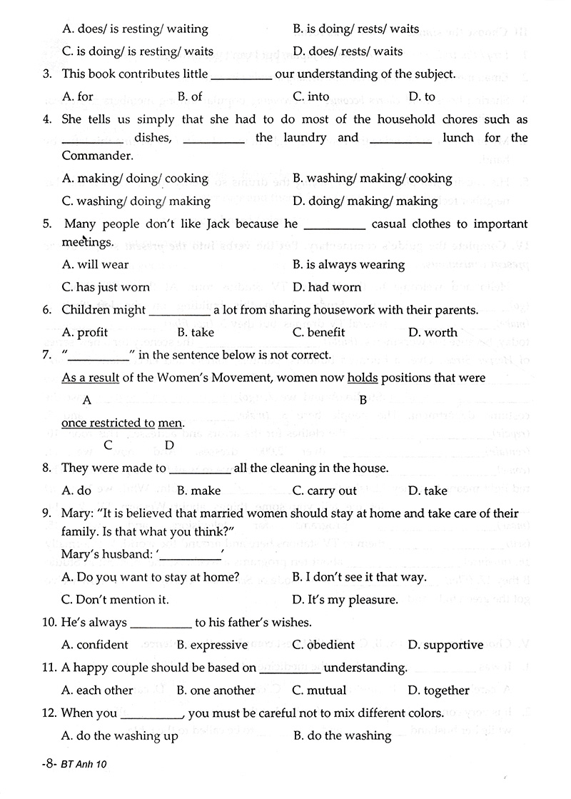 bài tập bỗ trợ & phát triển kĩ năng tiếng anh 10