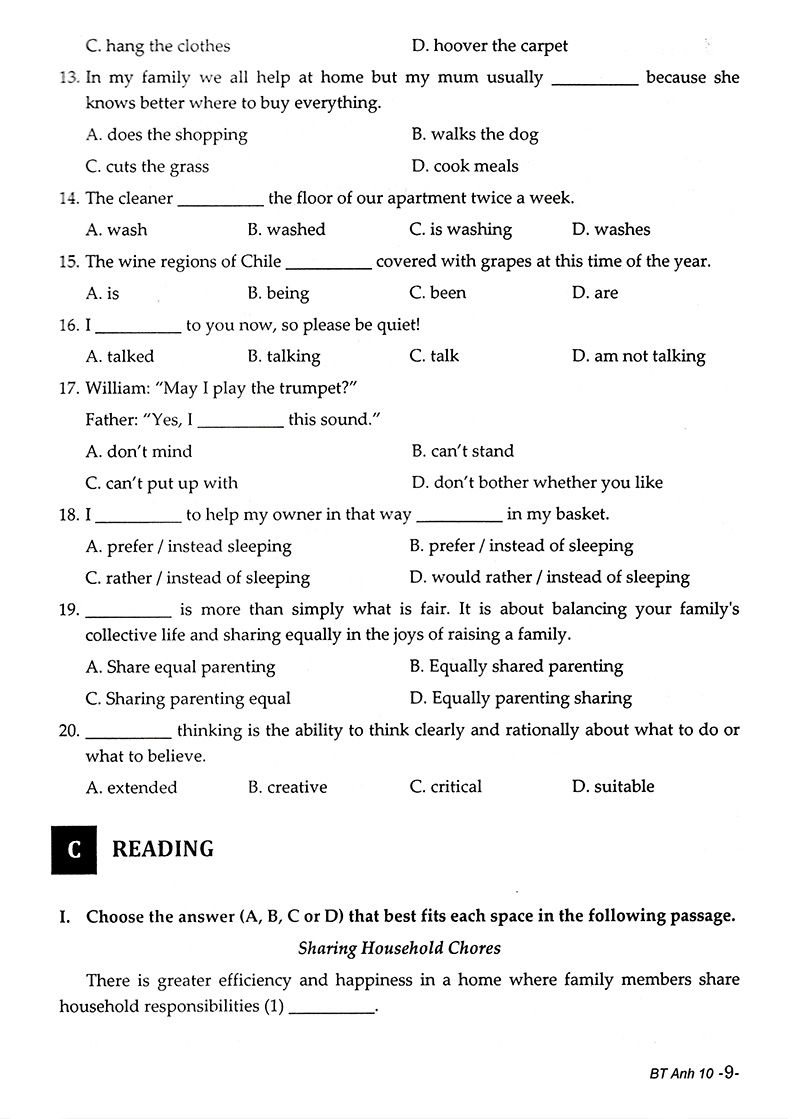 bài tập bỗ trợ & phát triển kĩ năng tiếng anh 10