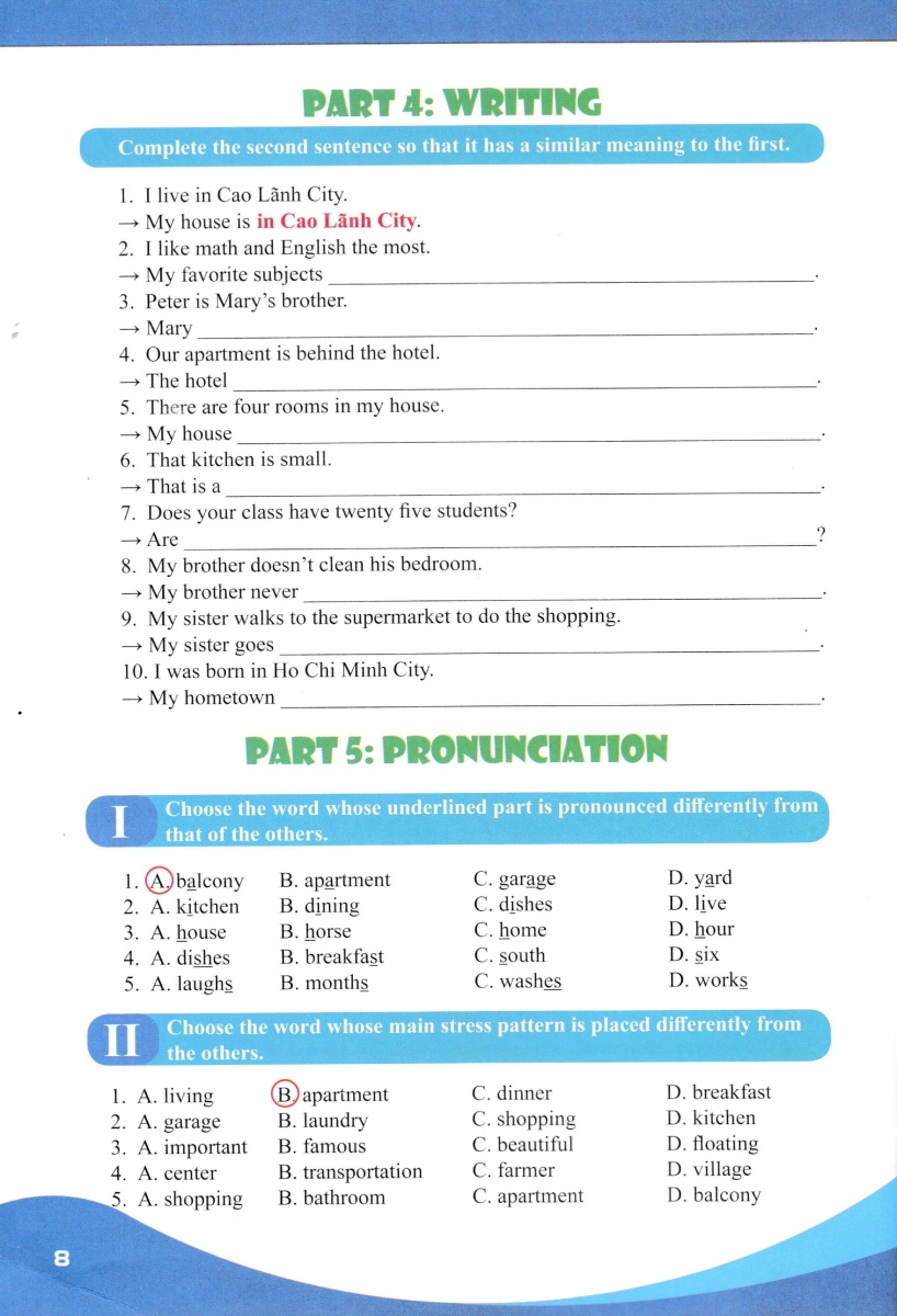 bài tập bổ trợ toàn diện tiếng anh 6