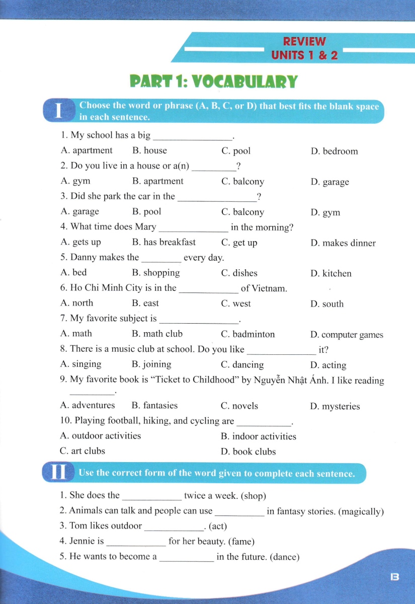 bài tập bổ trợ toàn diện tiếng anh 6