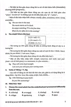 bài tập bổ trợ và phát triển năng lực môn tiếng anh lớp 7 - tập 1