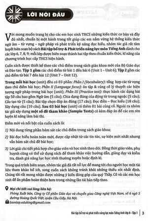 bài tập bổ trợ và phát triển năng lực môn tiếng anh lớp 8 - tập 1