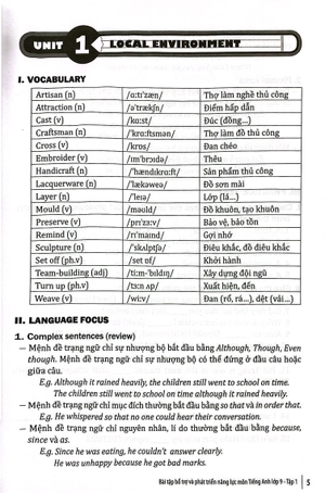 bài tập bổ trợ và phát triển năng lực môn tiếng anh lớp 9 - tập 1