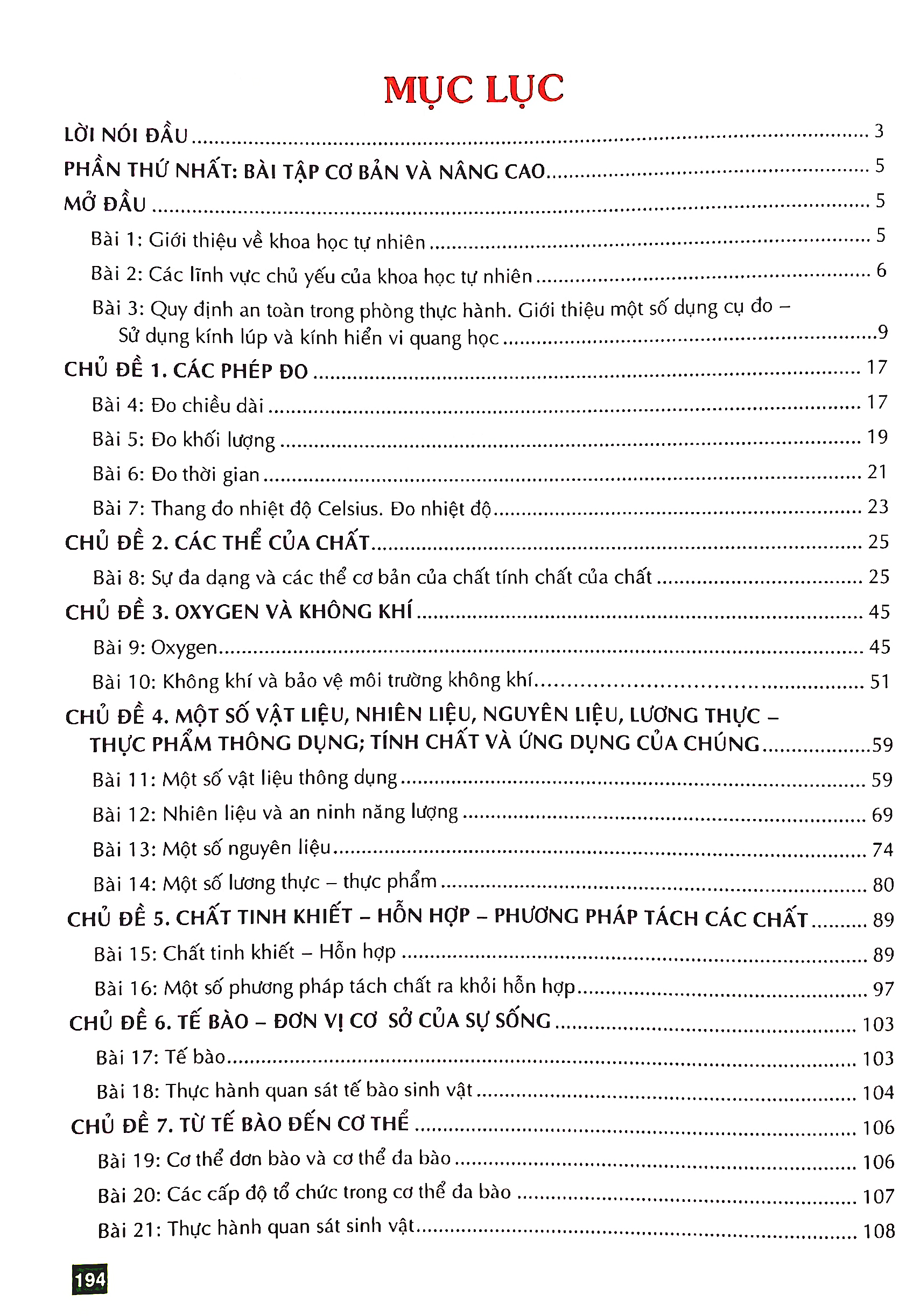 bài tập cơ bản và nâng cao khoa học tự nhiên 6