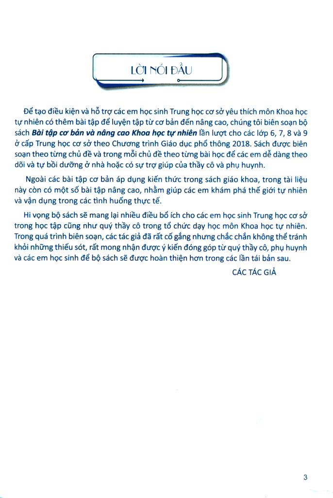 bài tập cơ bản và nâng cao khoa học tự nhiên 8