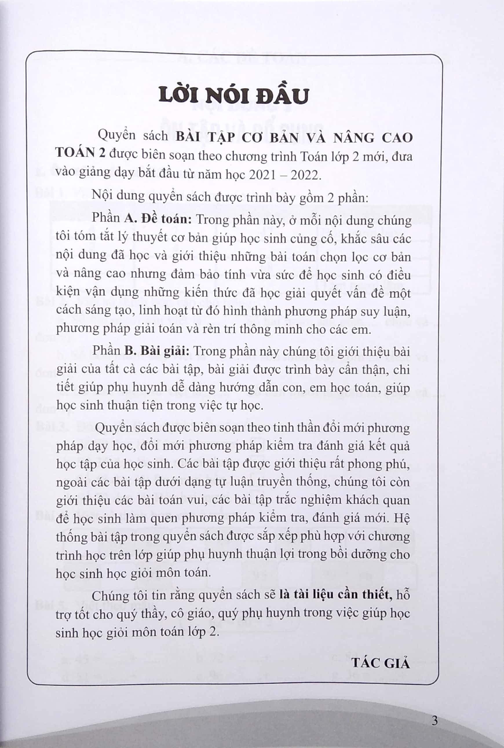bài tập cơ bản và nâng cao toán lớp 2 (theo chương trình tiểu học mới)