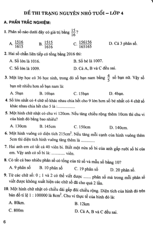 bài tập dành cho học sinh thi trạng nguyên nhỏ tuổi 4