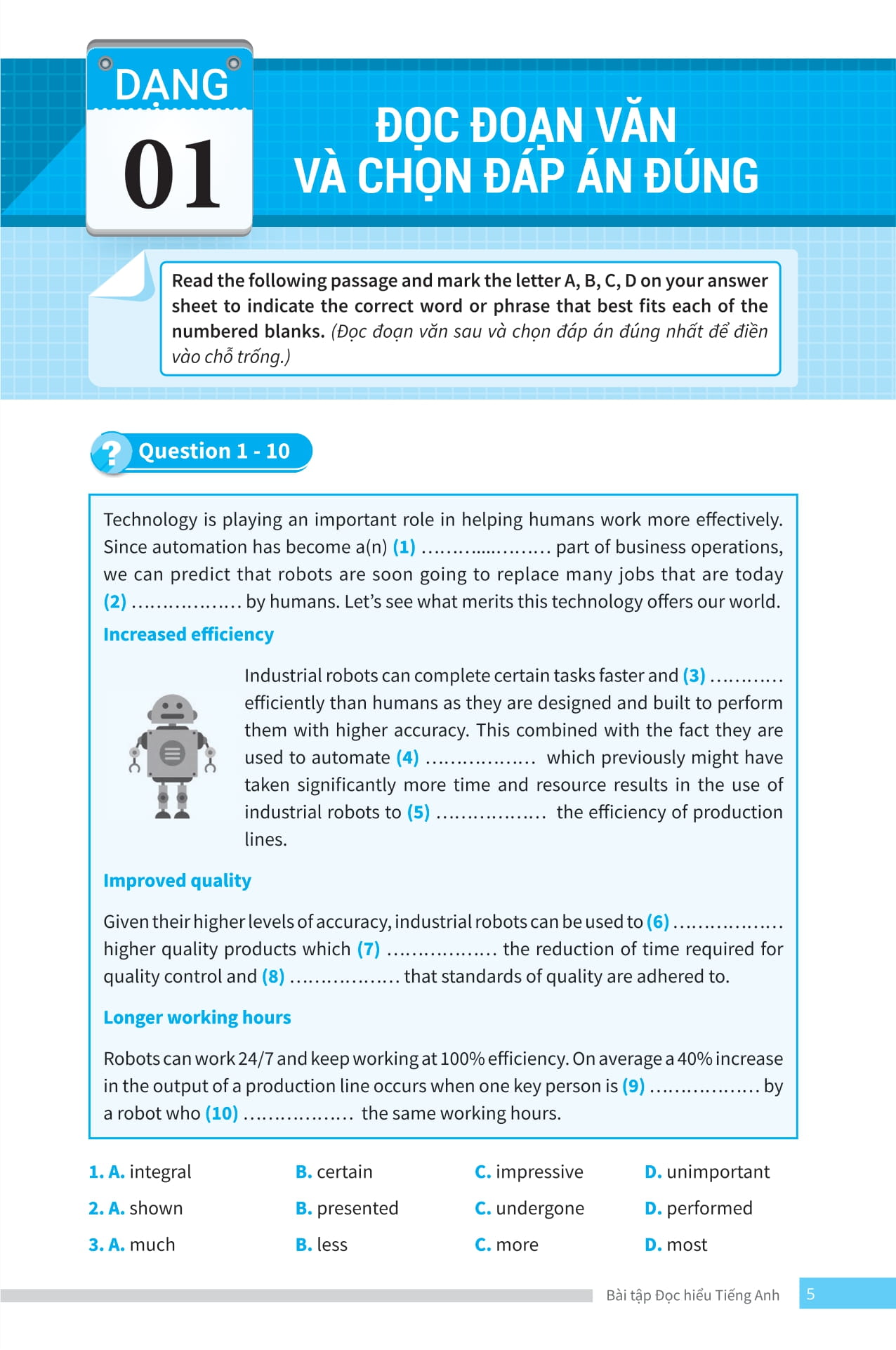 bài tập đọc hiểu tiếng anh - ôn thi vào lớp 10 và 10 chuyên