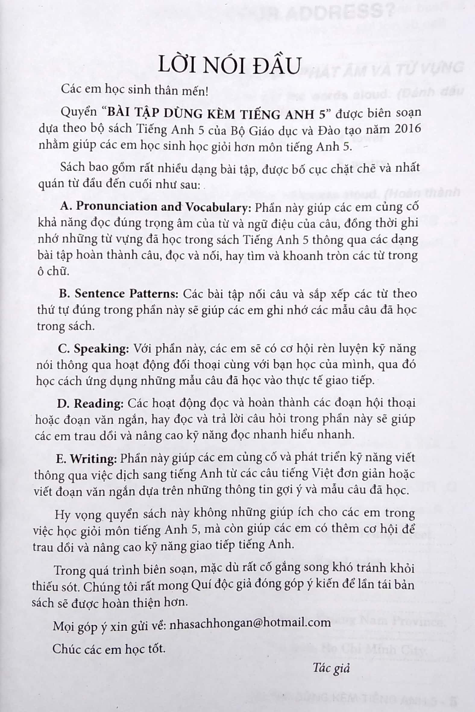 bài tập dùng kèm tiếng anh 5 - biên soạn theo chương trình mới