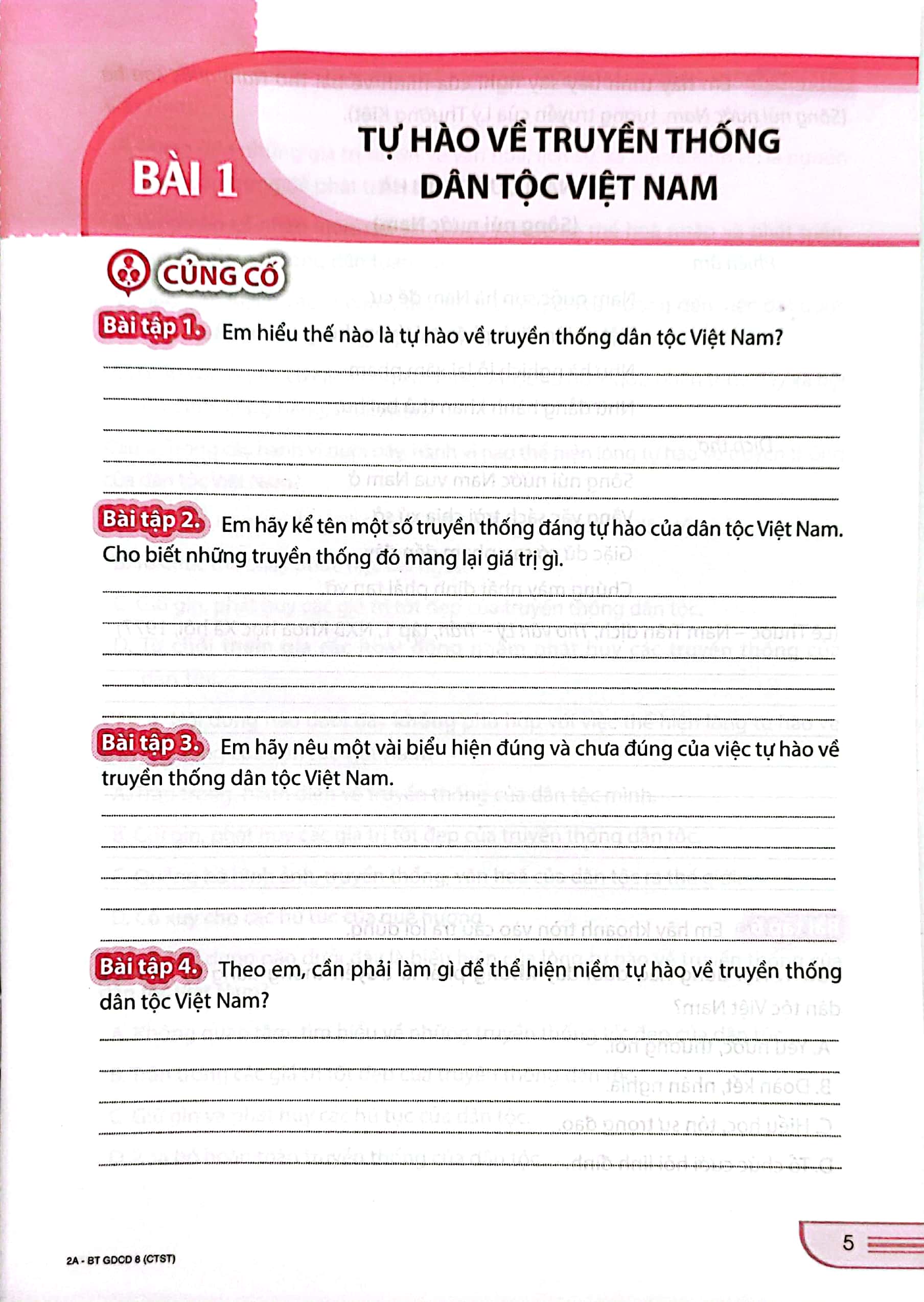 bài tập giáo dục công dân 8 (chân trời) (chuẩn)