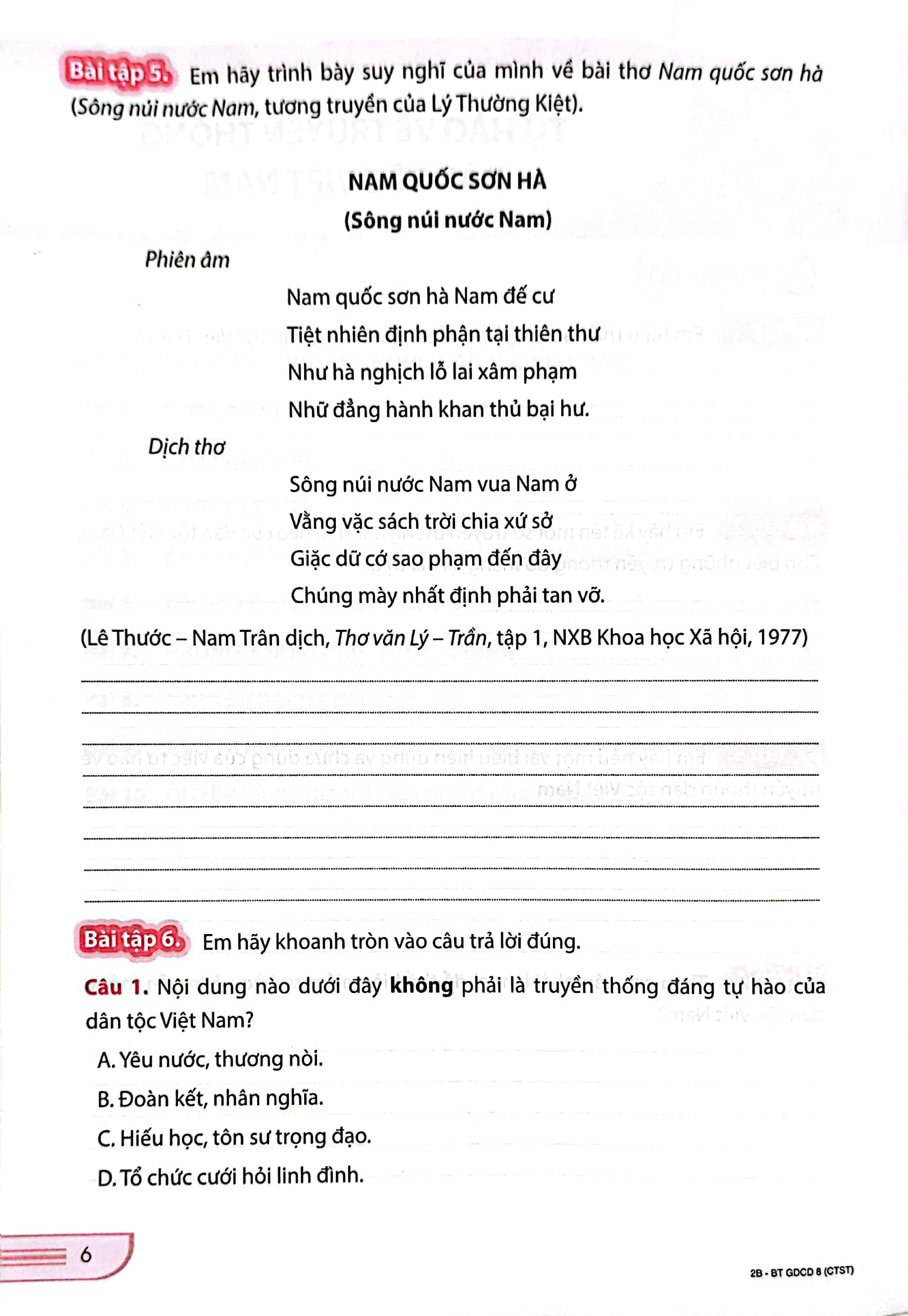 bài tập giáo dục công dân 8 (chân trời) (chuẩn)