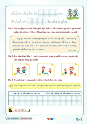 bài tập hằng ngày tiếng việt lớp 2 - tập 1 (cánh diều)