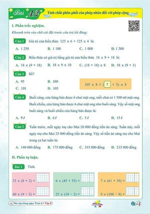 bài tập hằng ngày toán 4 - tập 2 (kết nối)