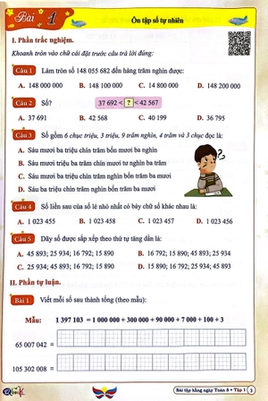 bài tập hằng ngày toán 5 - tập 1 (cánh diều)