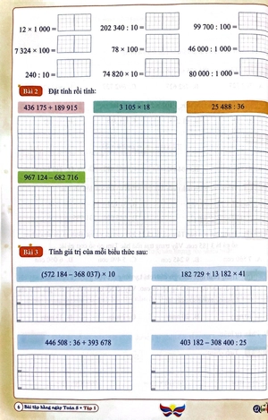 bài tập hằng ngày toán 5 - tập 1 (cánh diều)