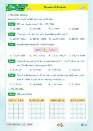 bài tập hằng ngày toán 5 - tập 1 (kết nối)