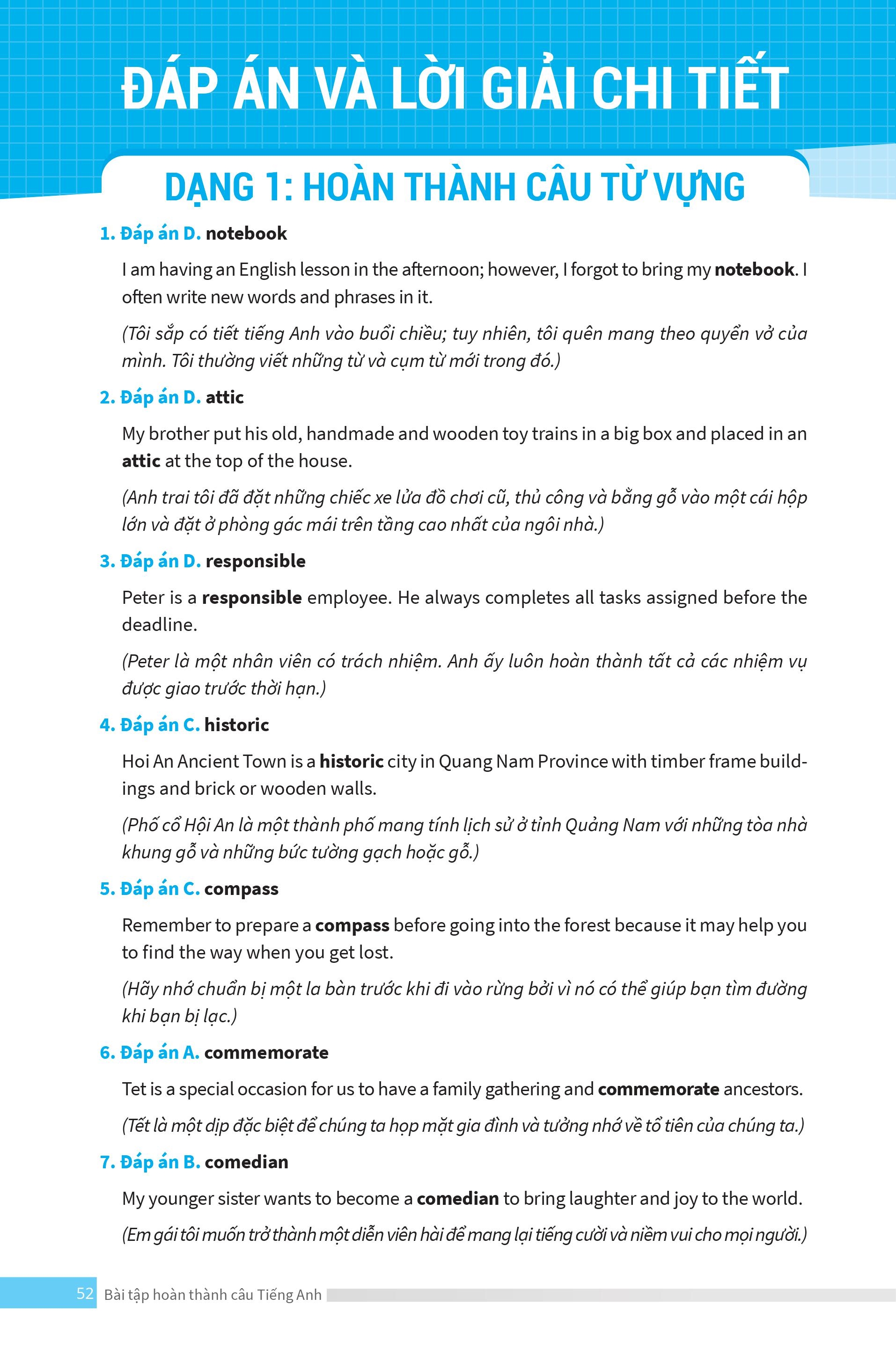 bài tập hoàn thành câu tiếng anh ( ôn thi vào lớp 10 và 10 chuyên )