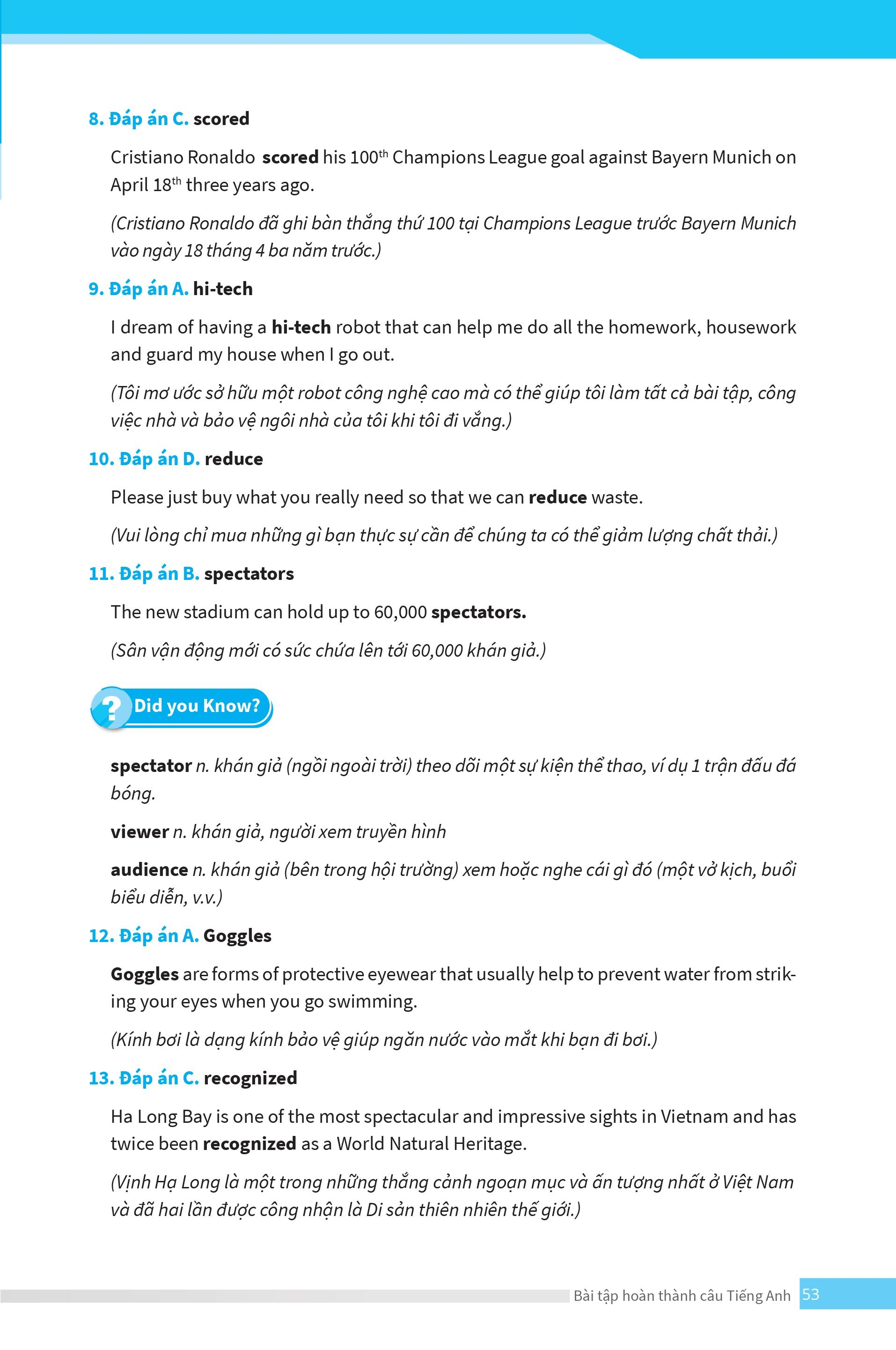 bài tập hoàn thành câu tiếng anh ( ôn thi vào lớp 10 và 10 chuyên )