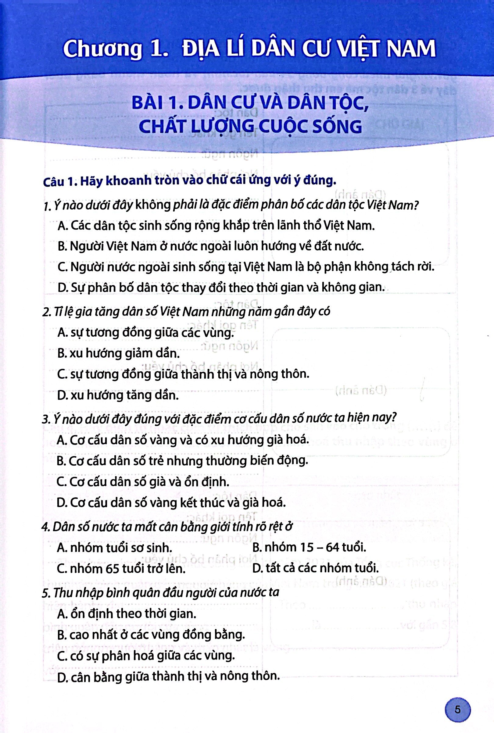 bài tập lịch sử và địa lí 9 - phần địa lí (chân trời) (chuẩn)