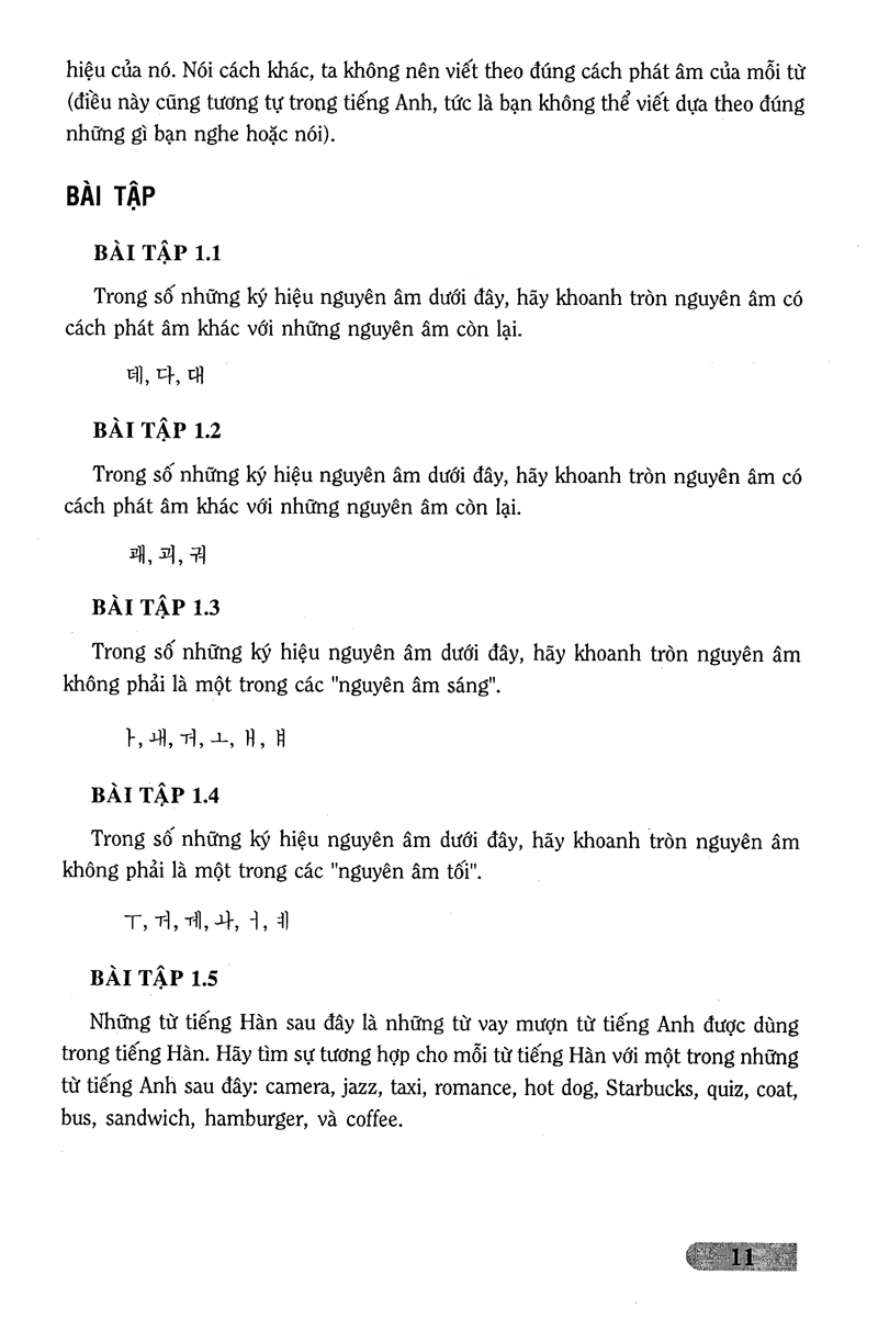 bài tập ngữ pháp tiếng hàn (trình độ căn bản)