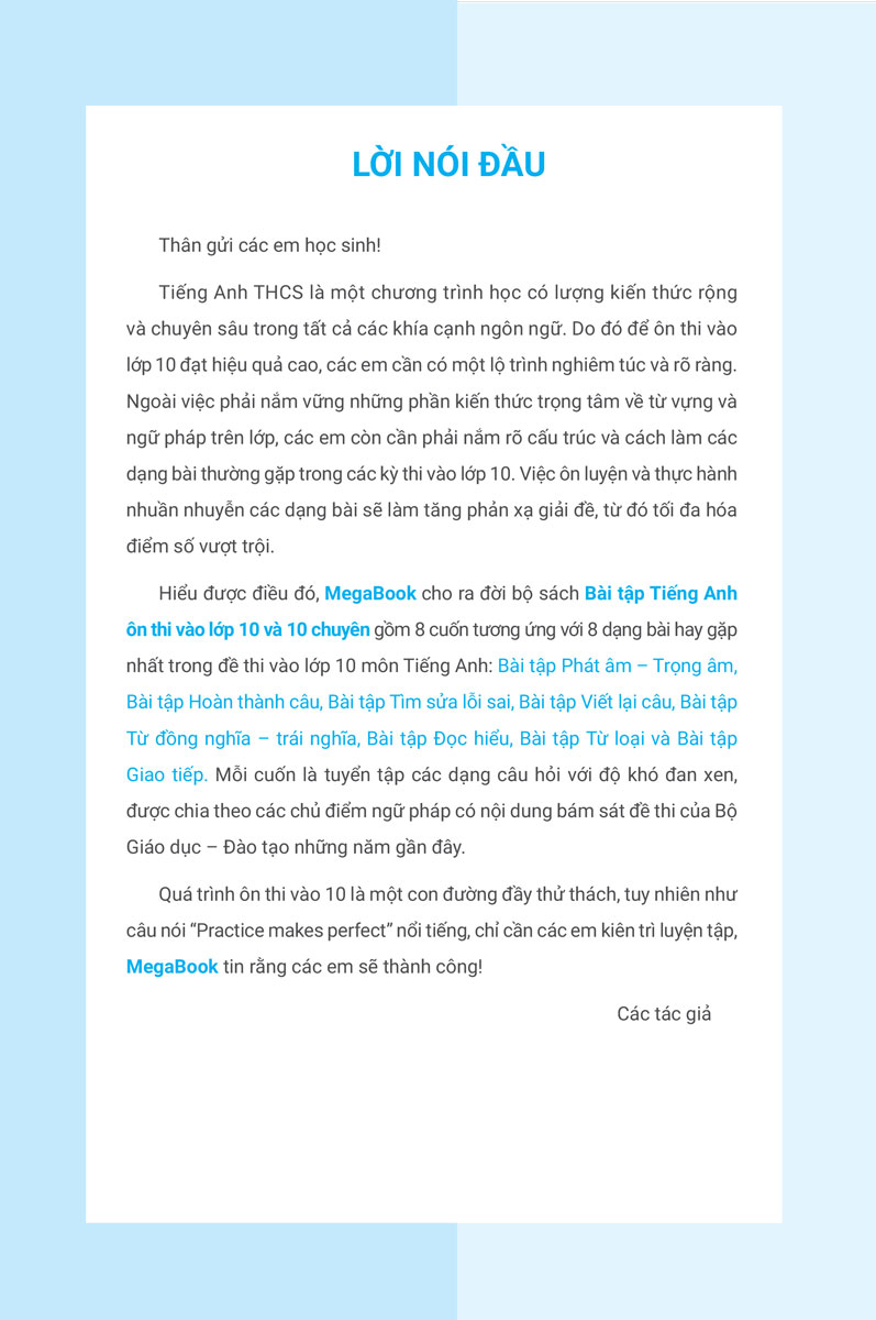 bài tập phát âm trọng âm tiếng anh - ôn thi vào lớp 10 và 10 chuyên